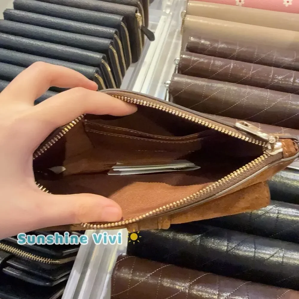 NWT Coach Ashton Wristlet Gold/Warm Brown Suede and smooth leather cen15